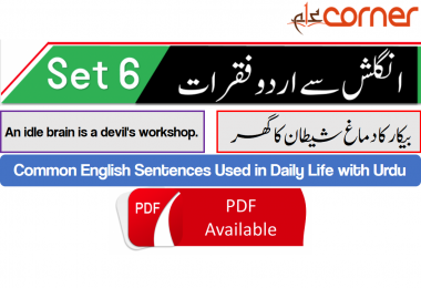 English to Urdu Sentences Spoken English Set 6, With PDF