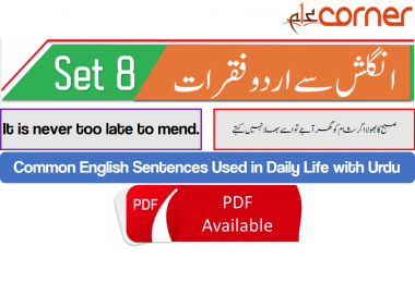 English to Urdu Sentences Spoken English Set 8, With PDF