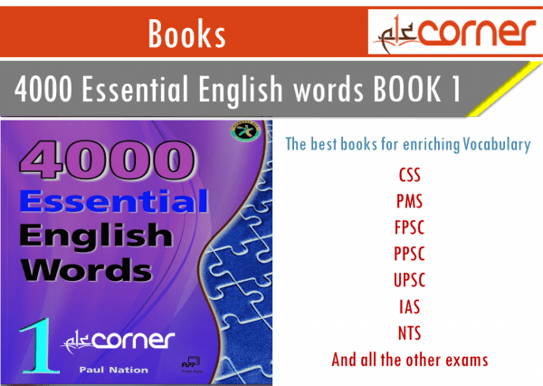 4000 essential English words PDF Book 1 for Vocabulary for CSS, PMS, FPSC, UPSC, IAS, IELTS, TOEFL learner pdf download free. Essential English Vocabulary
